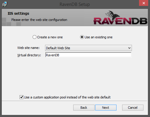 Figure 4: Existing IIS site