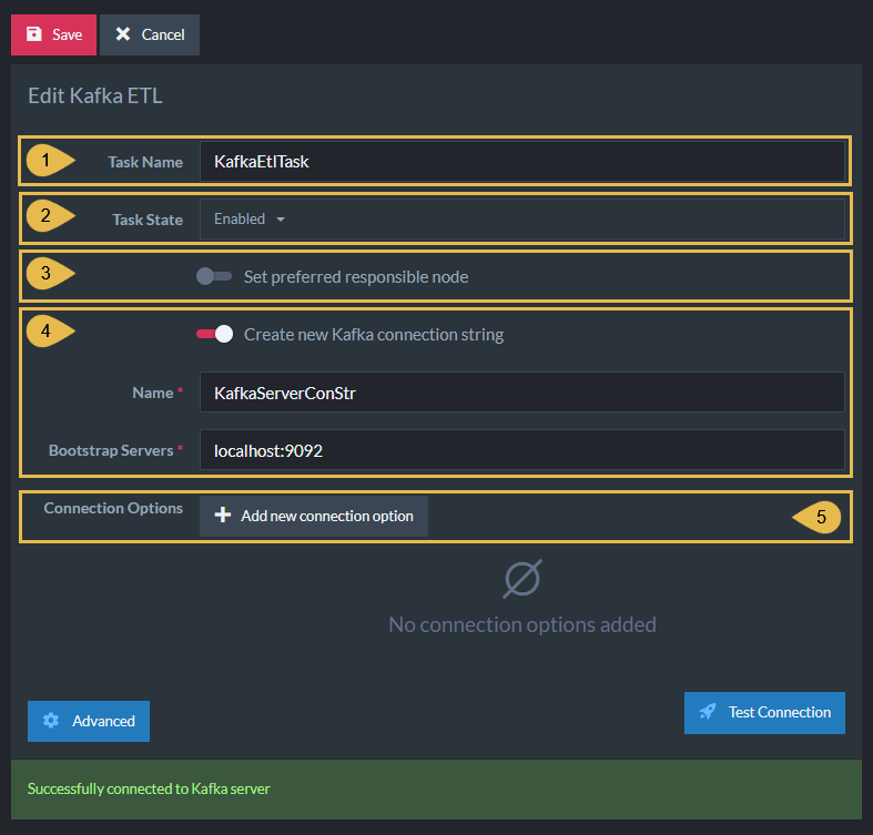 Define Kafka ETL Task