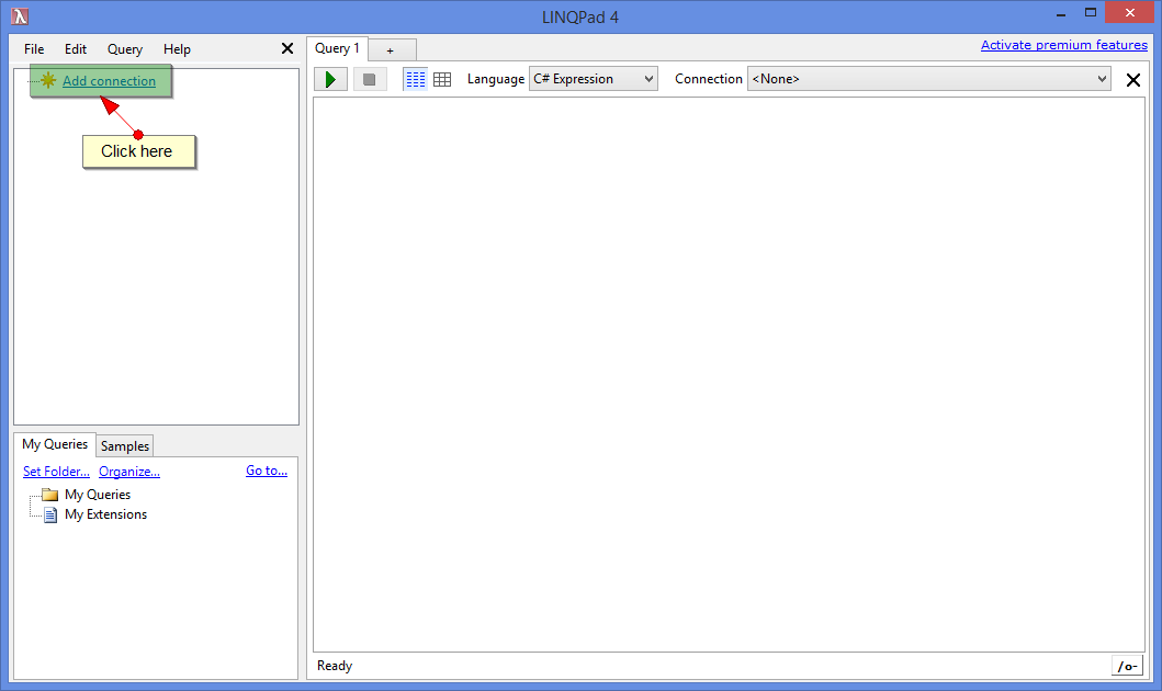 Figure 1. Getting started. Playground Server. LINQPad. Installation. Step 1.