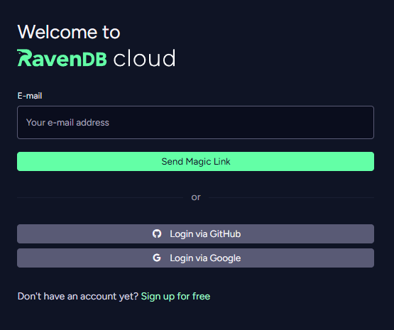 "Figure 8 - Login page with GitHub and Google buttons"