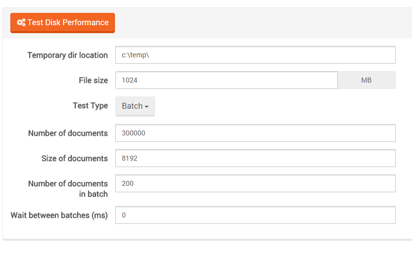 Figure 2. Manage Your Server. IO Test.