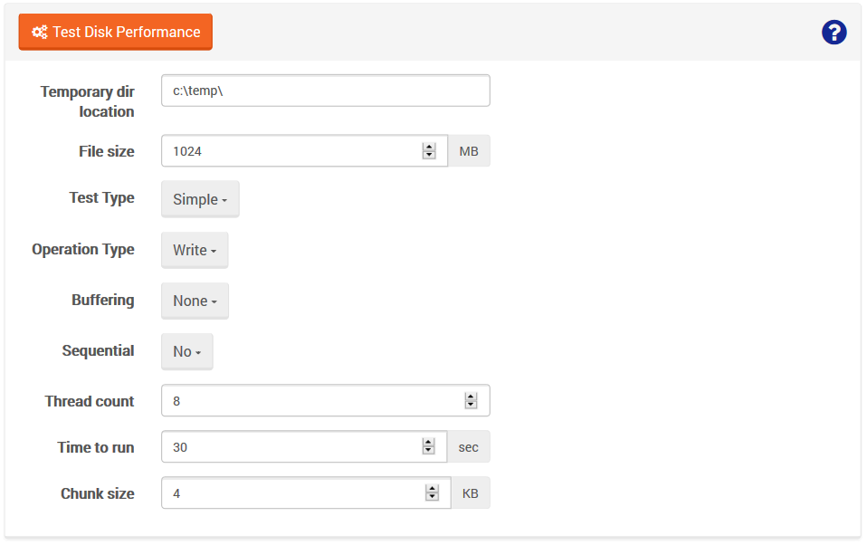 Figure 1. Manage Your Server. IO Test.