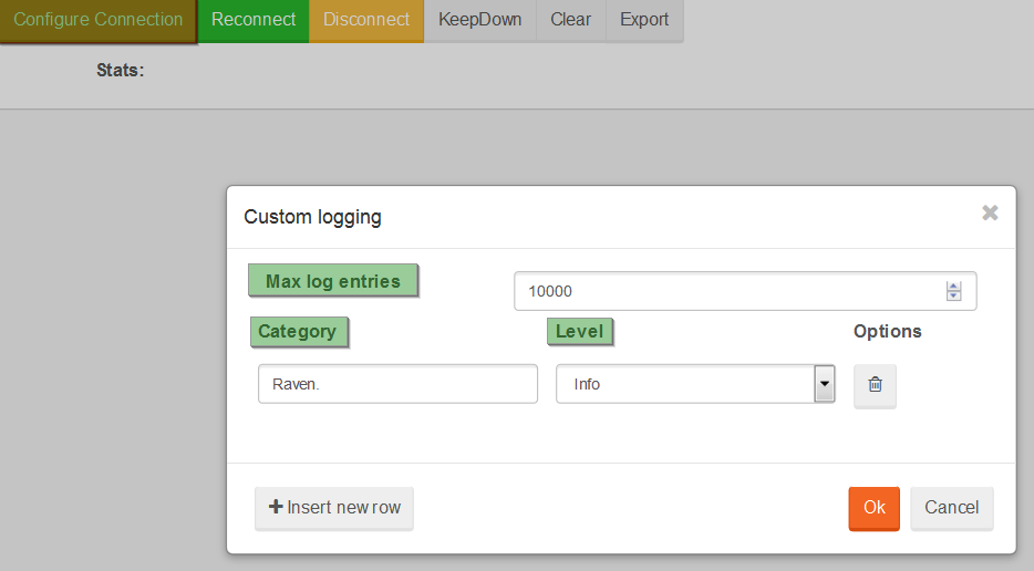 Figure 1. Manage Your Server. Admin Logs. Configure Connection.