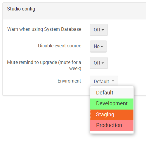 Figure 1. Manage Your Server. Studio Config.