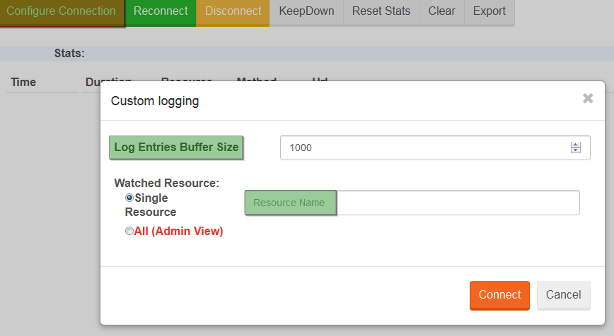 Figure 1. Manage Your Server. Traffic Watch. Configure Connection