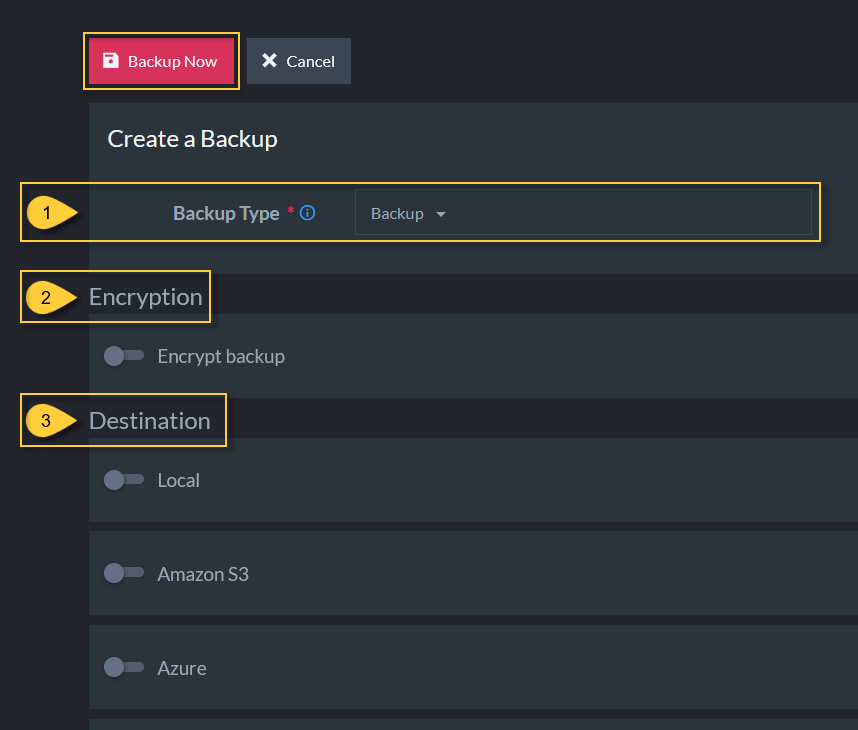 Manual Backup Creation
