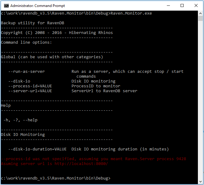 Figure 1. Monitoring : View Raven.Monitor help