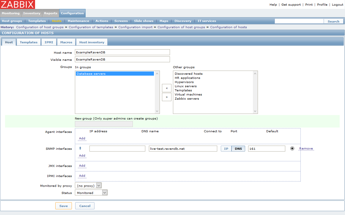 Figure 2. Monitoring : How to setup Zabbix monitoring: Add host