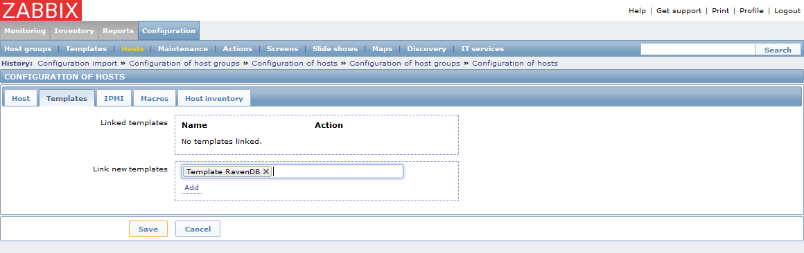 Figure 3. Monitoring : How to setup Zabbix monitoring: Link to template