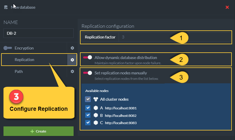 Figure 3. Create New Database - Replication