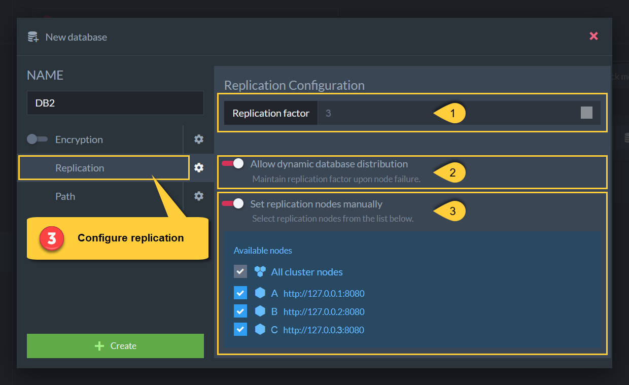 Figure 3. Create New Database - Replication