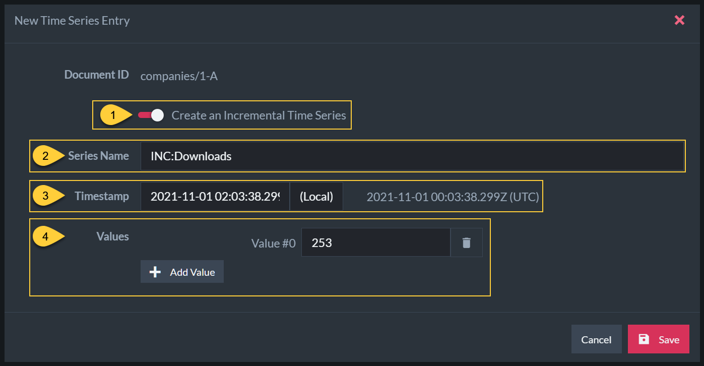 Add Incremental Time Series Entry