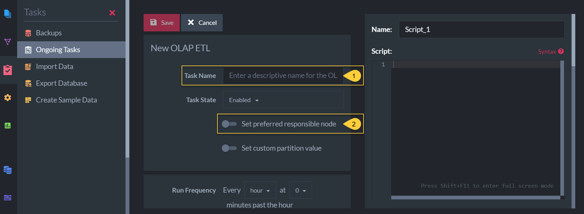 &quot;New OLAP ETL task&quot;
