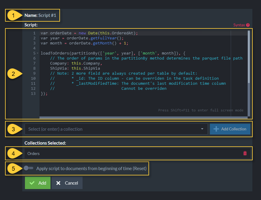 &quot;Define Transform Script&quot;