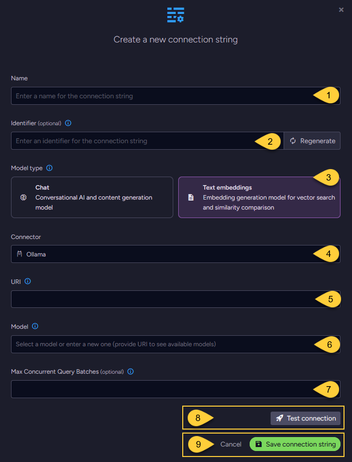 connection string to ollama