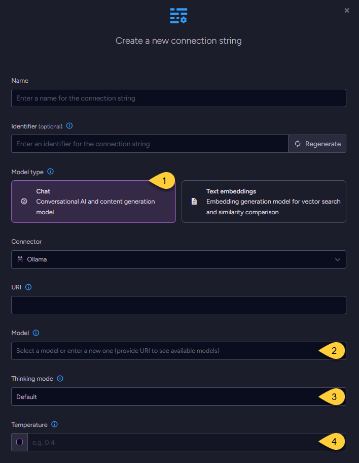 connection string to ollama