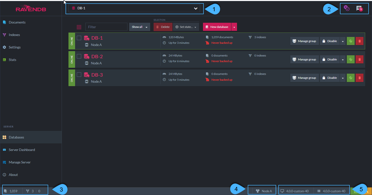Figure 5. Studio overview - Header and Footer