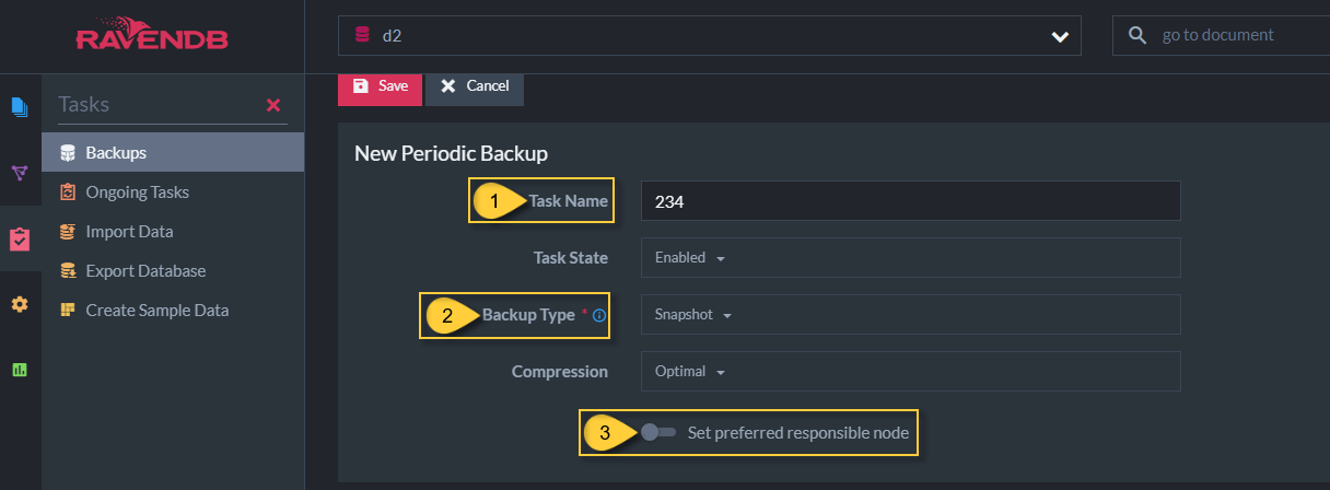 Defining Periodic Backup