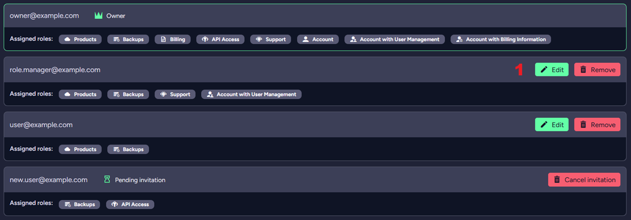 "Account Tab - Edit a user"