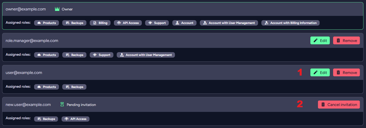 "Account Tab - Remove a user"