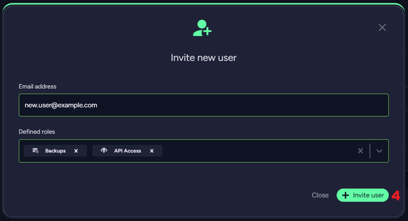 "Account Tab - Invite a user"