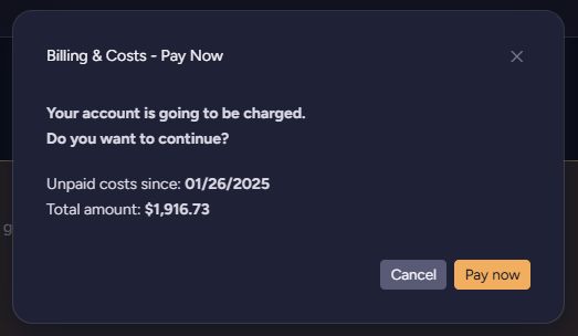 The Pay Now widget - confirmation