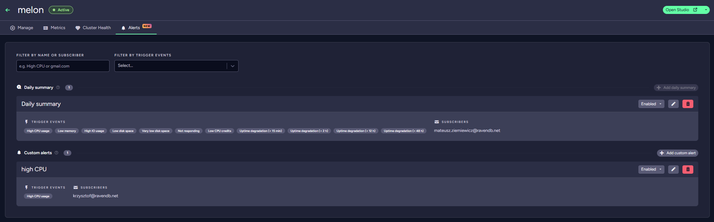 Alerts: General View