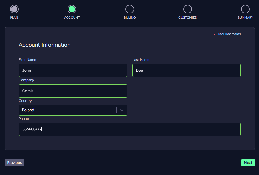 "Figure 3 - New Product: Account"