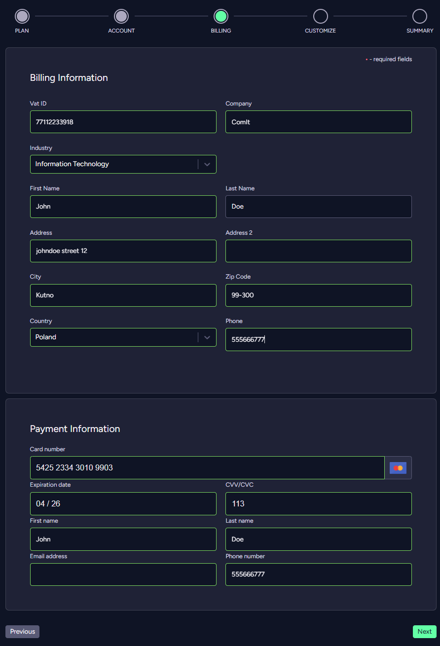 "Figure 4 - New Product: Billing"