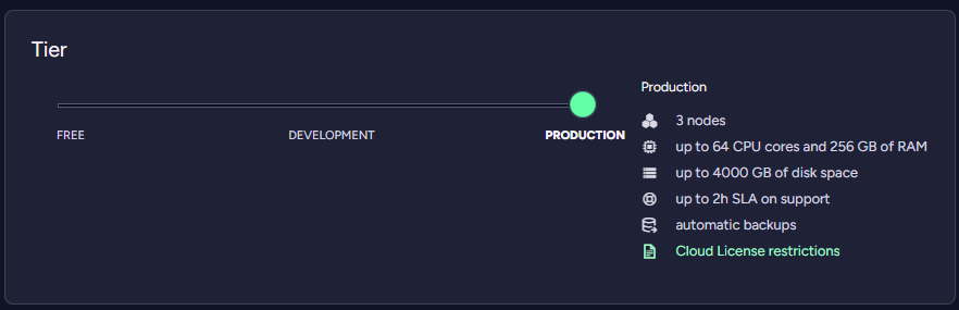 Production Tier