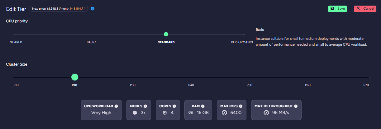 Scaling instance type