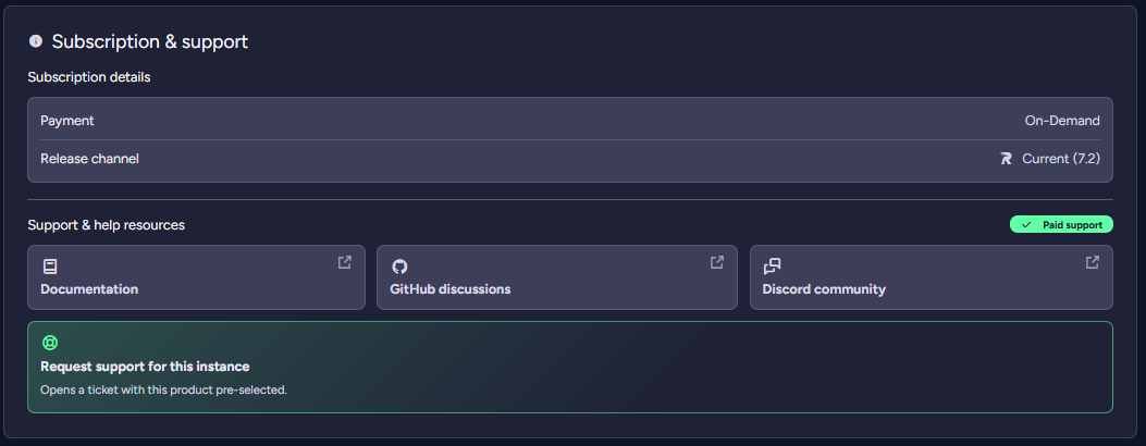Subscription &amp; support