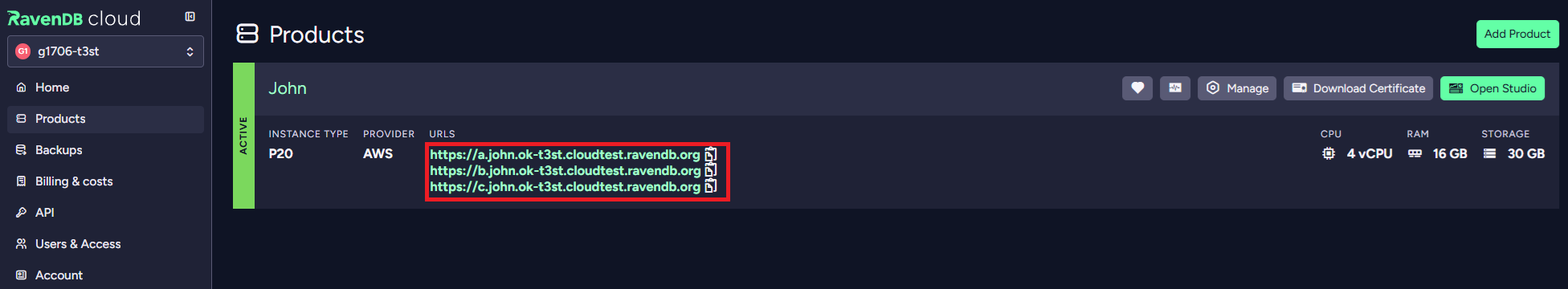 Server URLs