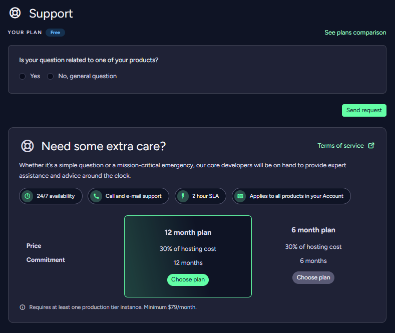 Request to enable the Cloud Support option