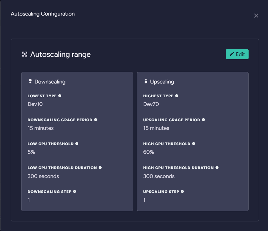 &quot;Autoscaling Configuration&quot;