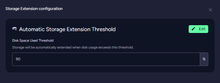 Automatic Storage Extension Configuration