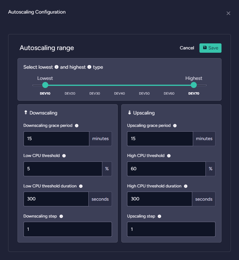"Autoscaling Edit Configuration"