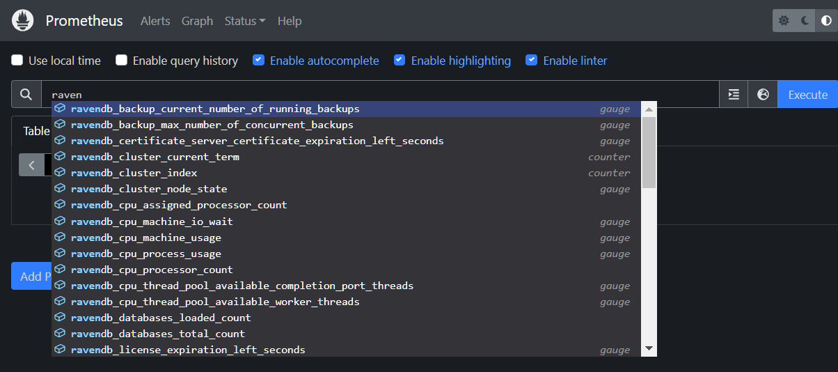 Prometheus: Select Metrics