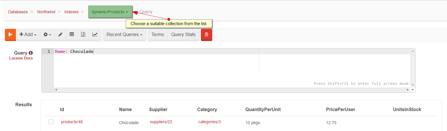 Figure 5. Studio. Dynamic queries.