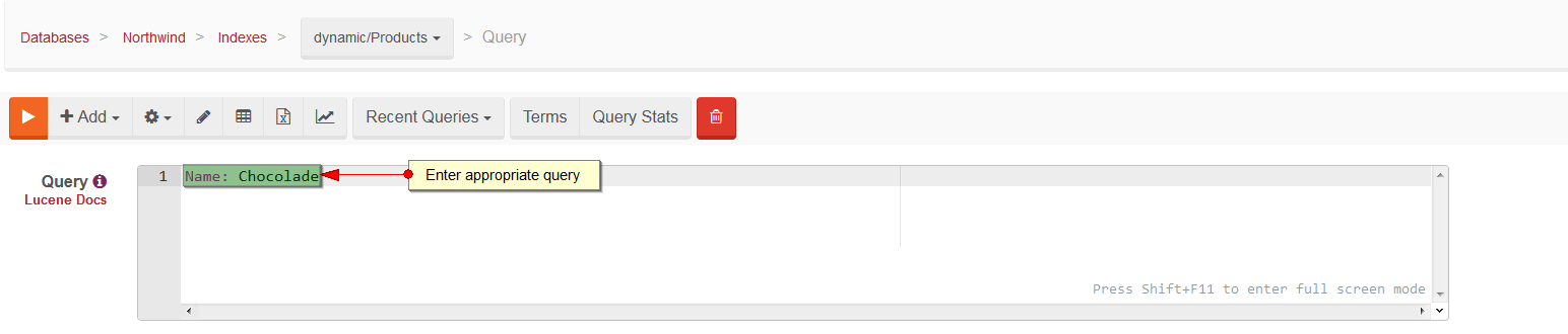Figure 6. Studio. Dynamic queries.