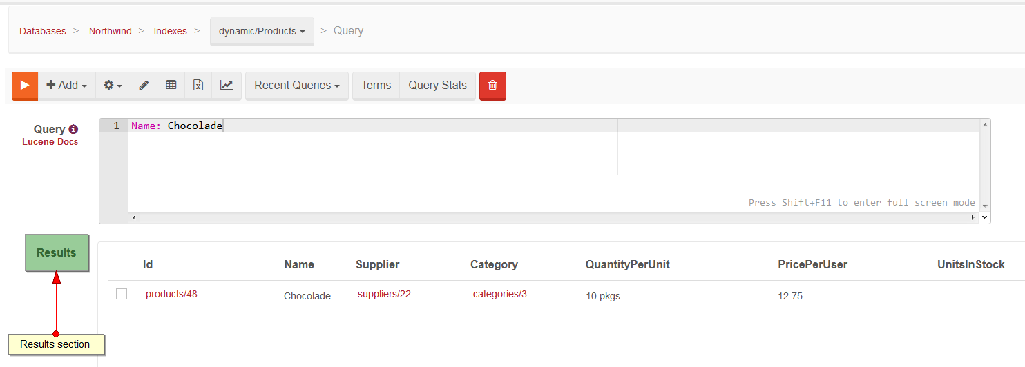 Figure 7. Studio. Dynamic queries.