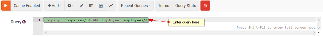 Figure 4. Studio. Querying Static Index.