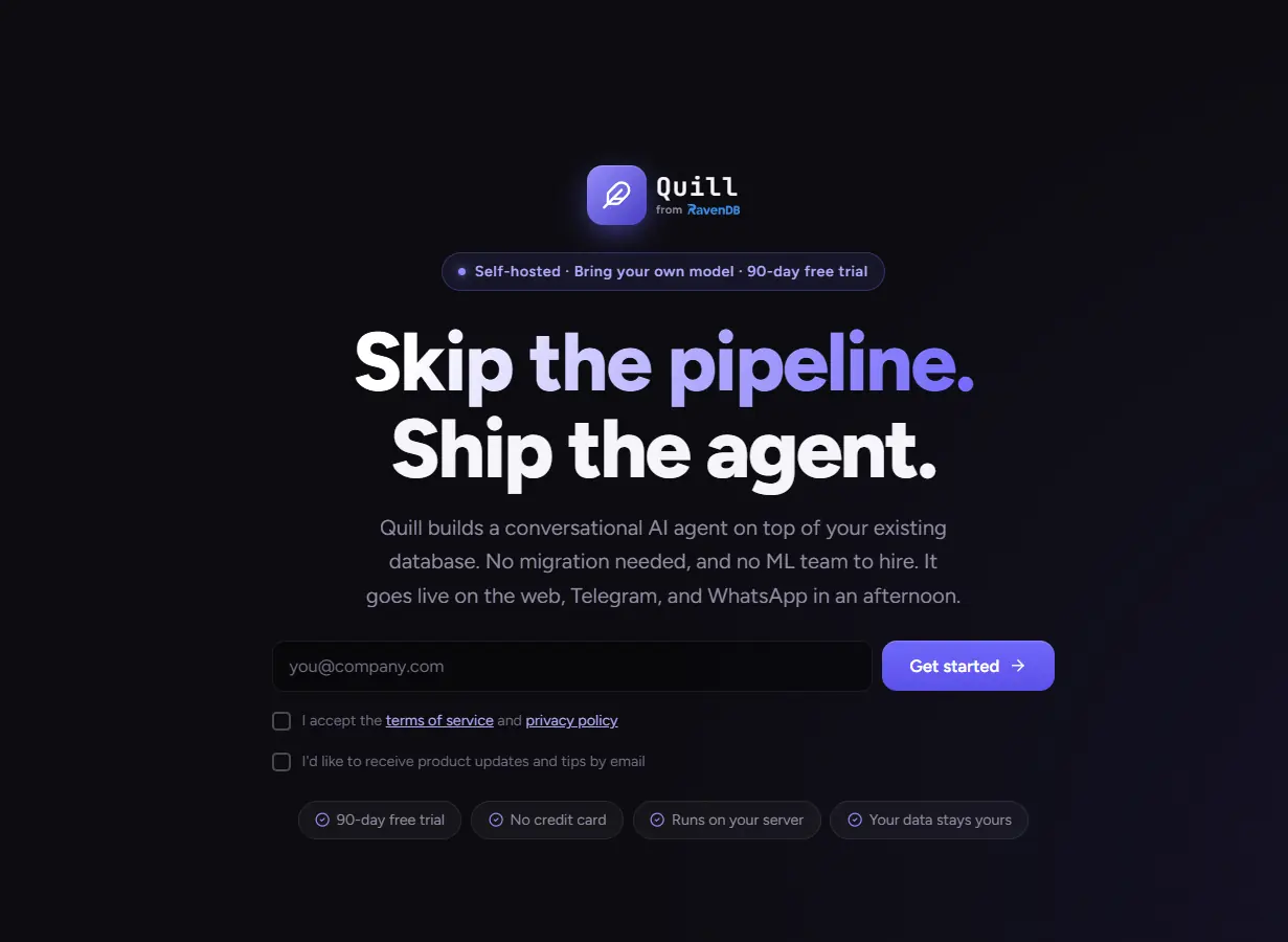 Quill signup form