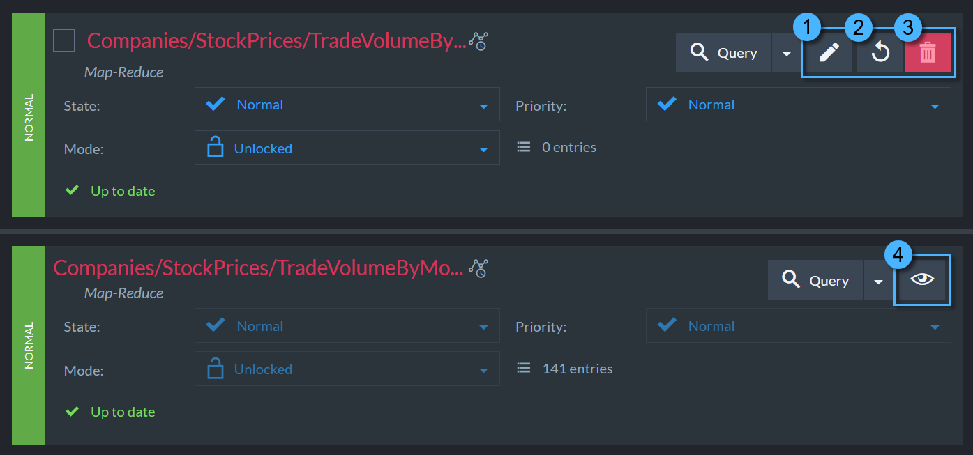 Indexes view