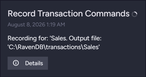 The recording's notification