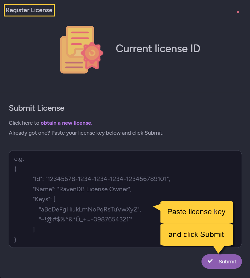 Register License Form