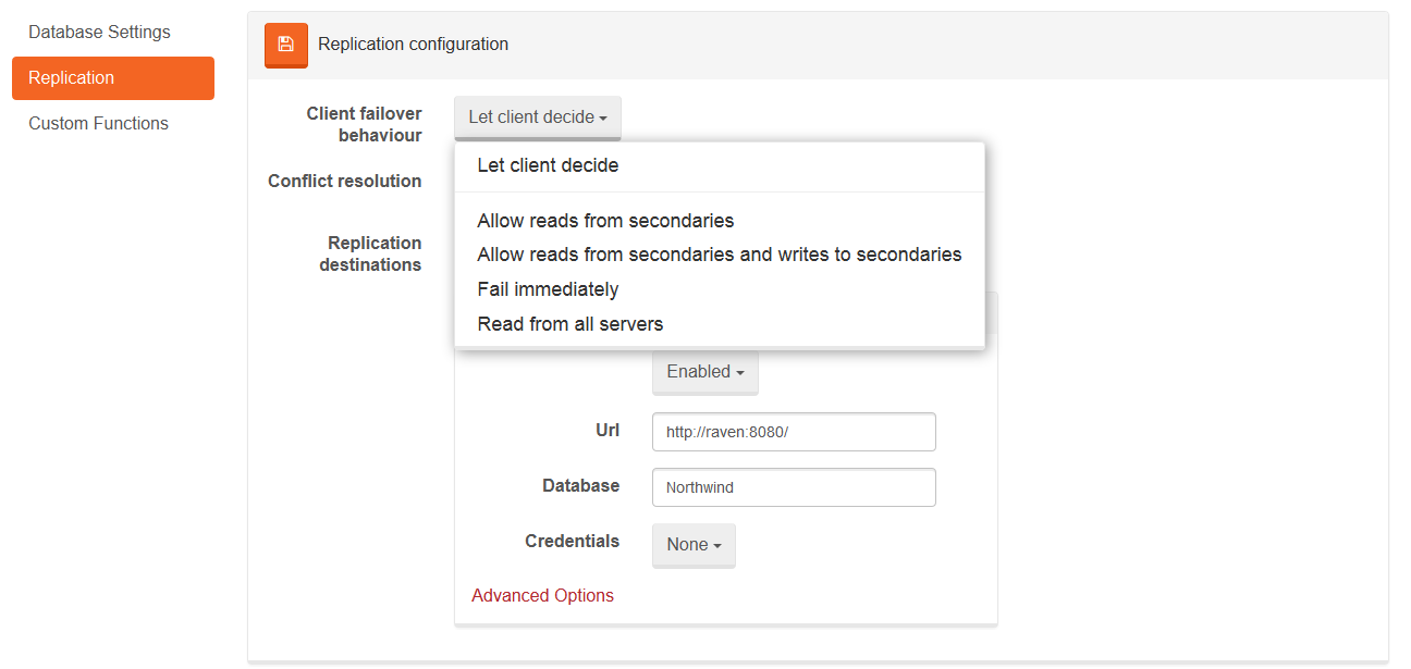 Setting up default client configuration on server