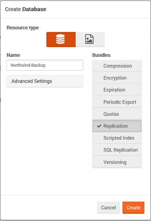 Figure 4. Studio. Replication. Slave. Create database.