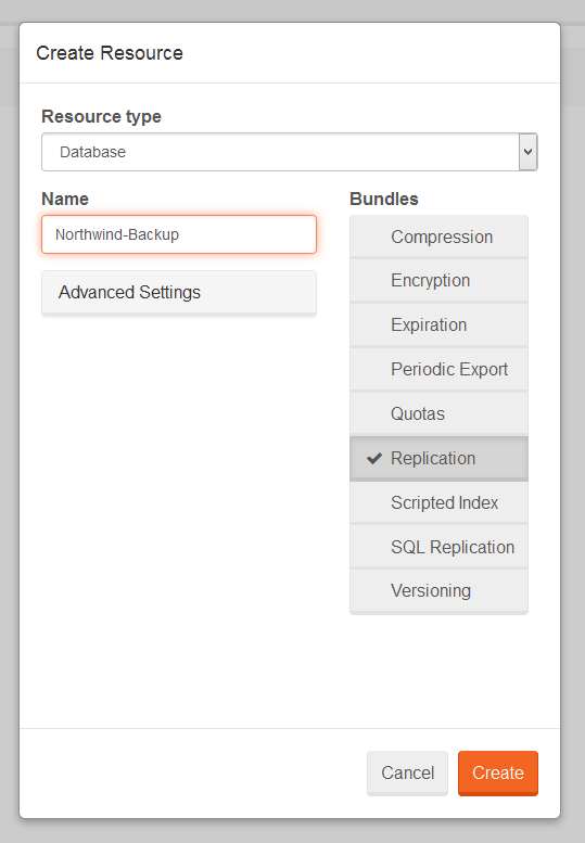 Figure 4. Studio. Replication. Slave. Create database.
