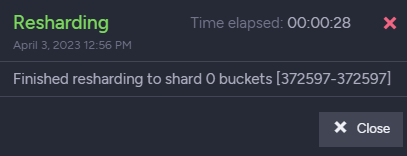 &quot;Finished Resharding&quot;